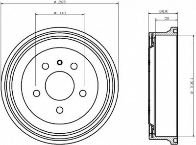 HELLA PAGID 8dt355300271 -  Тормозной барабан